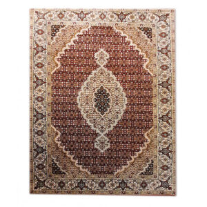 Elegant Brown Patterned Woolen Rug