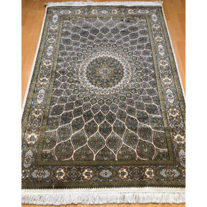 Elegant Silk Hand-Knitted Carpet