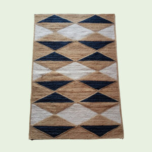 Stylish Black & white Patterned jute carpet