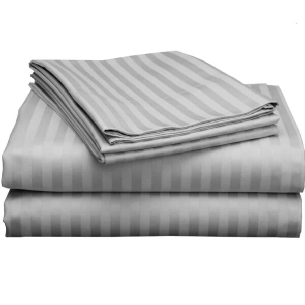 Light Grey Striped Bedsheet Set