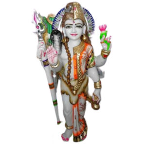 White Ardhanarishvar Marble Statue