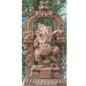 Wooden Carved Ganesha Idol